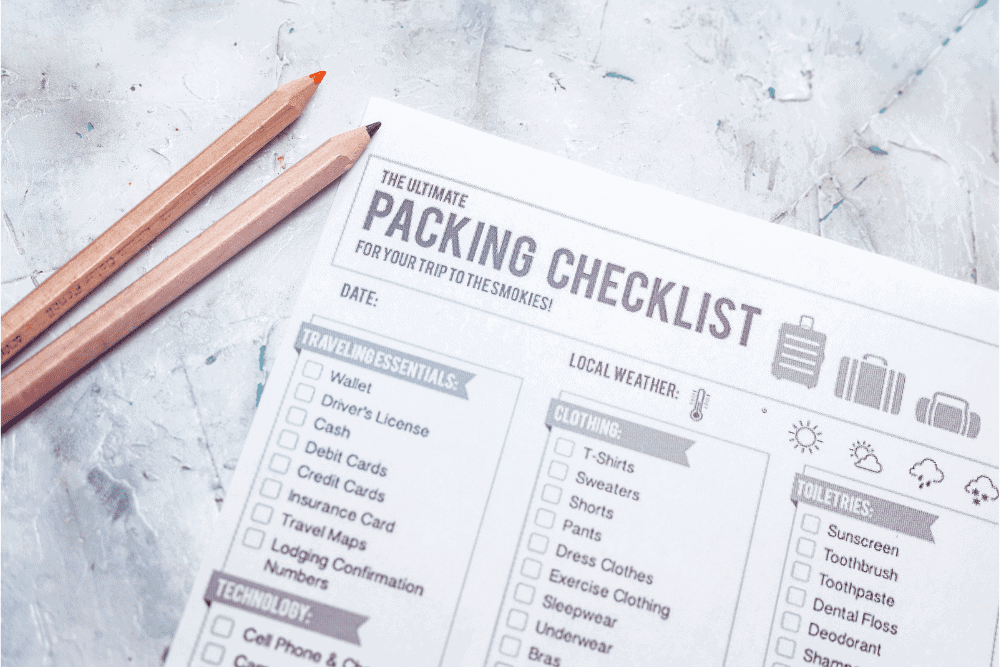 Packing Checklist