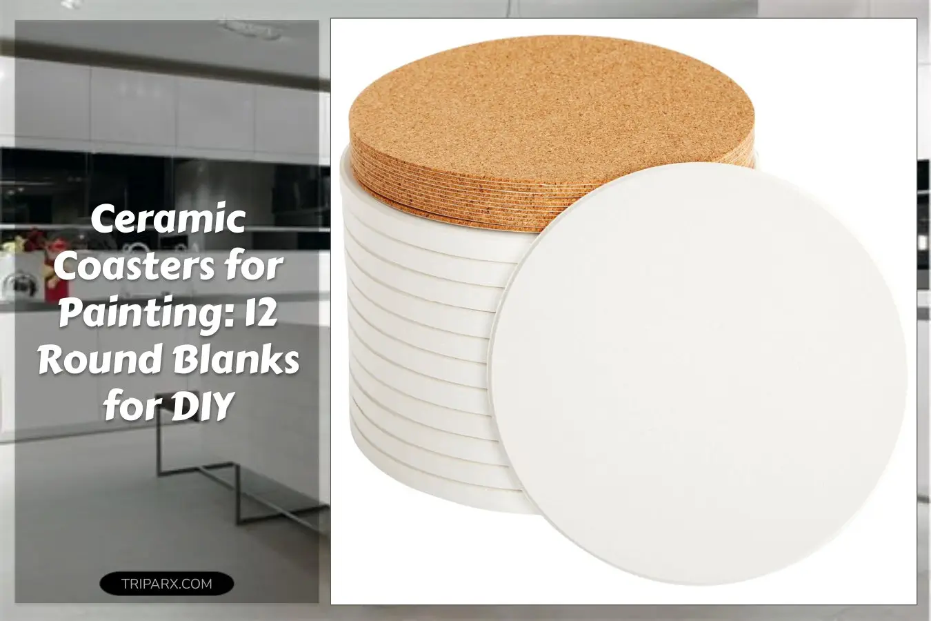 12_Round_Unglazed_Ceramic_Tiles_for_Crafts_with_12_Cork_Pads_for_DIY_Coasters_Acrylic_Pouring_Alcohol_Ink_White_Blank_Coasters_for_Painting_Art_Projects_4.2_in