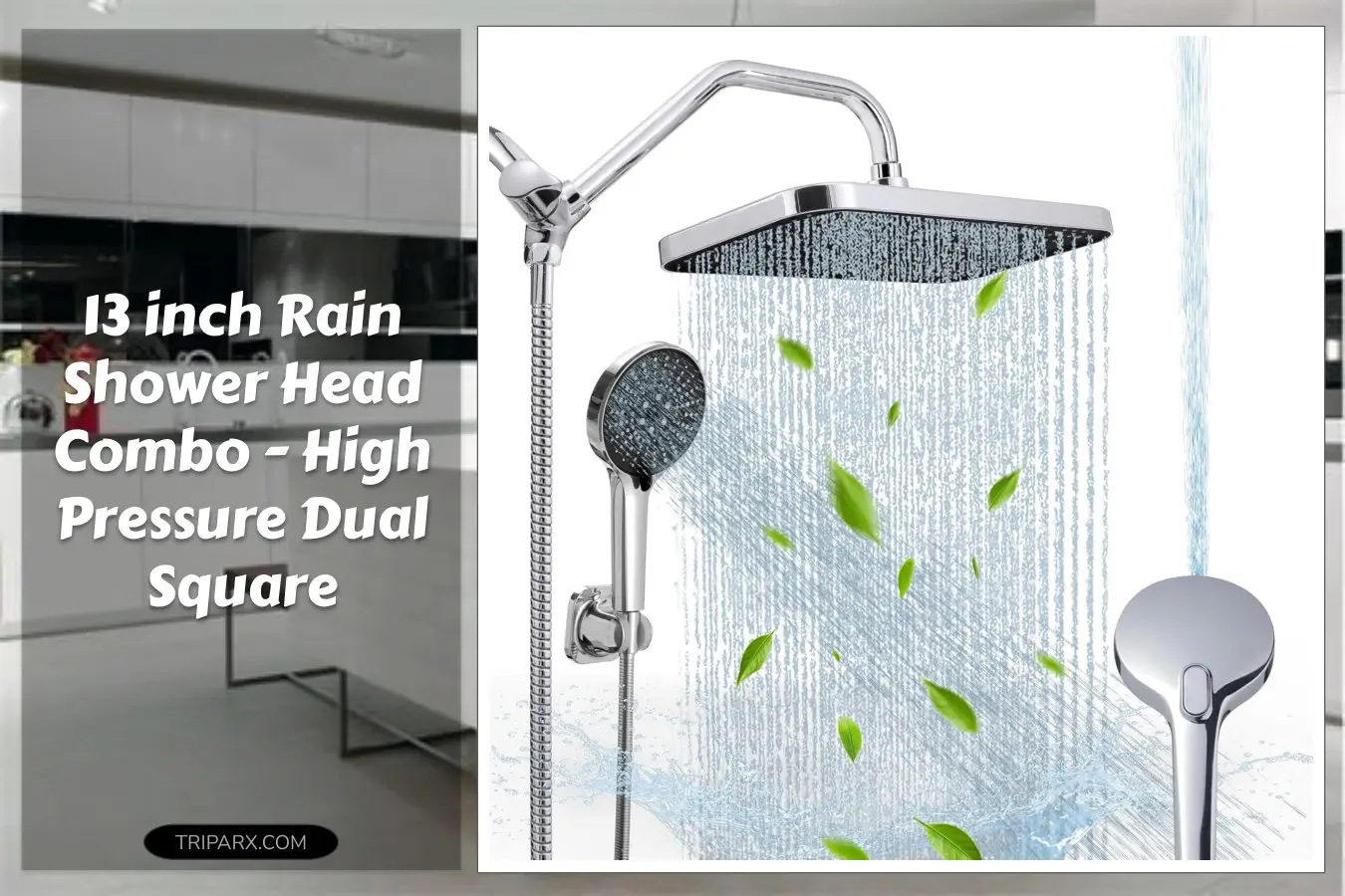 13_Inch_Rain_Shower_Head_High_Pressure_Handheld_Shower_Head_Combo_Dual_Shower_Head_Square_Shower_Head_With_Handheld_Anti_Clog_Technology_Adjustable_Rainfall_Power_Jets