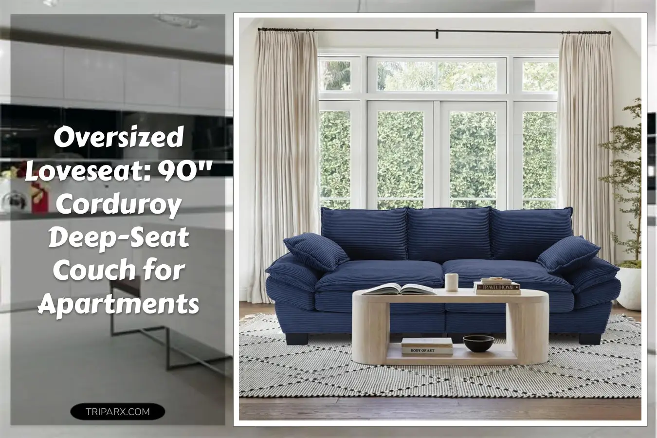 90-Oversized-Loveseat-Sofa-Modern-Corduroy-Loveseat-Couch-Comfy-Deep-Seat-Upholstered-Sectional-Sofa-with-Pillows-for-Living-Room-Bedroom-Apartment-Blue