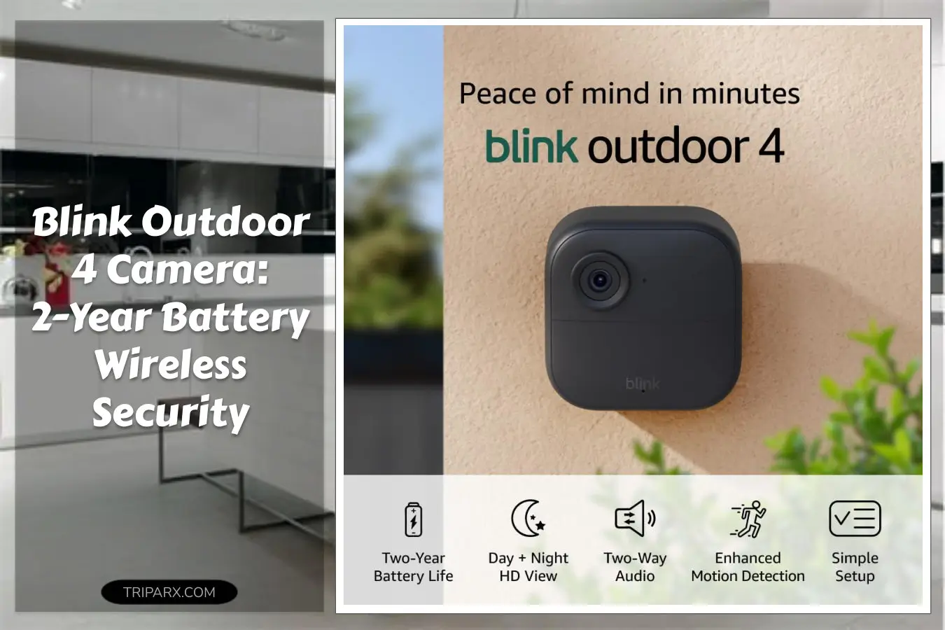 BlinkOutdoor4WirelessSmartSecurityCameraTwoYearBatteryLifeTwoWayTalkRequiredSyncModuleNotIncludedAddonCamera