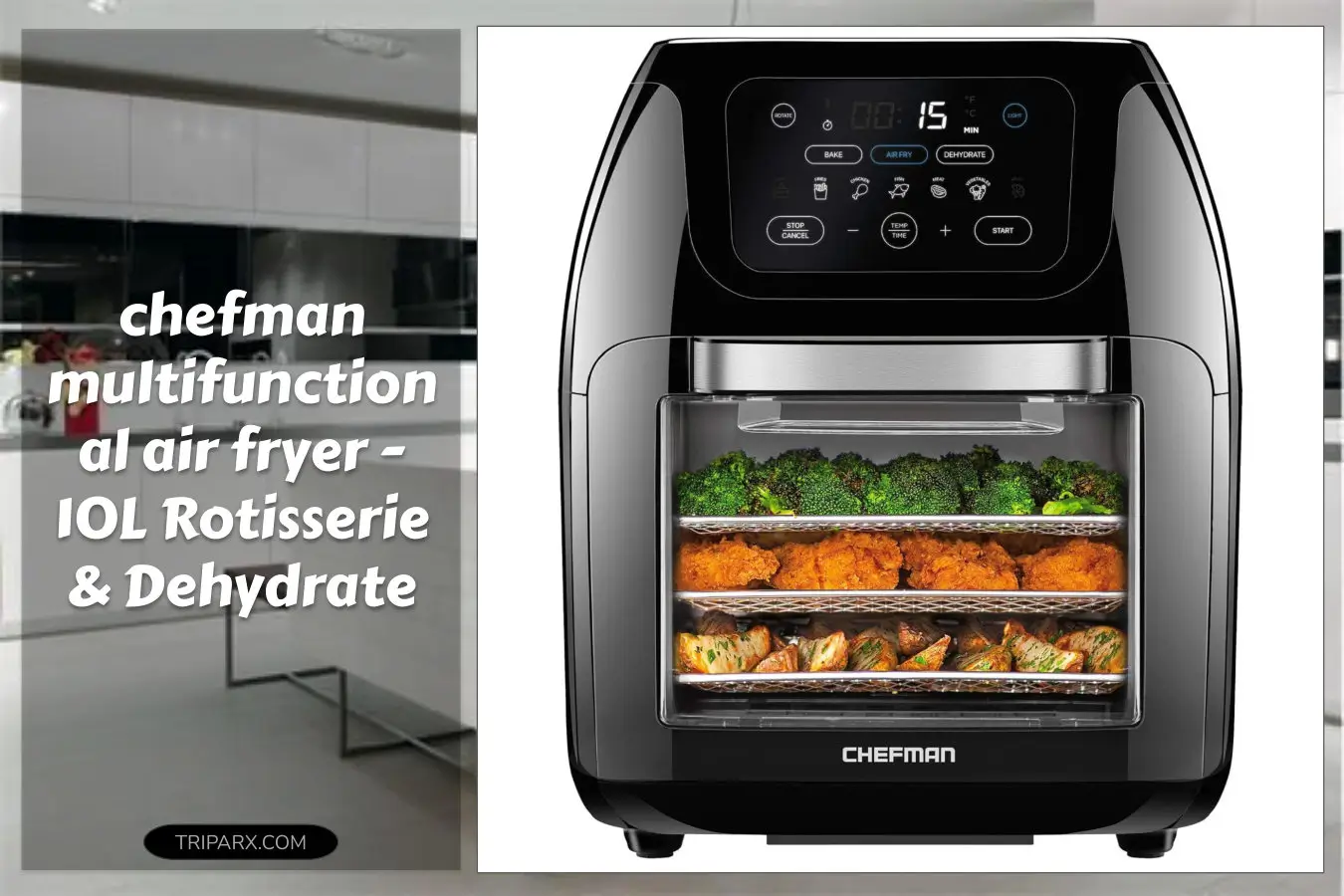 CHEFMAN_Multifunctional_Digital_Air_Fryer_Rotisserie_Dehydrator_Convection_Oven_17_Touch_Screen_Presets_XL_10L_Family_Size_Auto_Shutoff_Large_Easy_View_Window_Black
