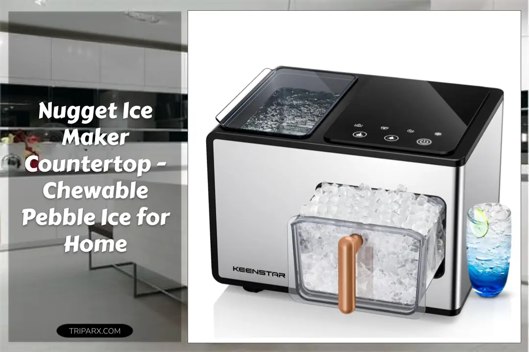 Nugget Ice Maker Countertop - Chewable Pebble Ice for Home