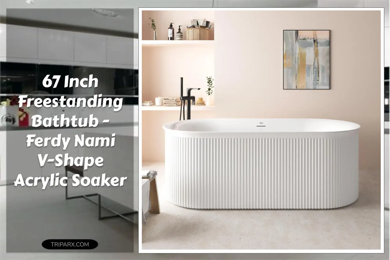 FerdY_Nami_67_Acrylic_Freestanding_Bathtub_V_Shape_Freestanding_Soaking_Acrylic_Bathtub_Modern_White_cUPC_Certified_Brushed_Nickel_Pop-Up