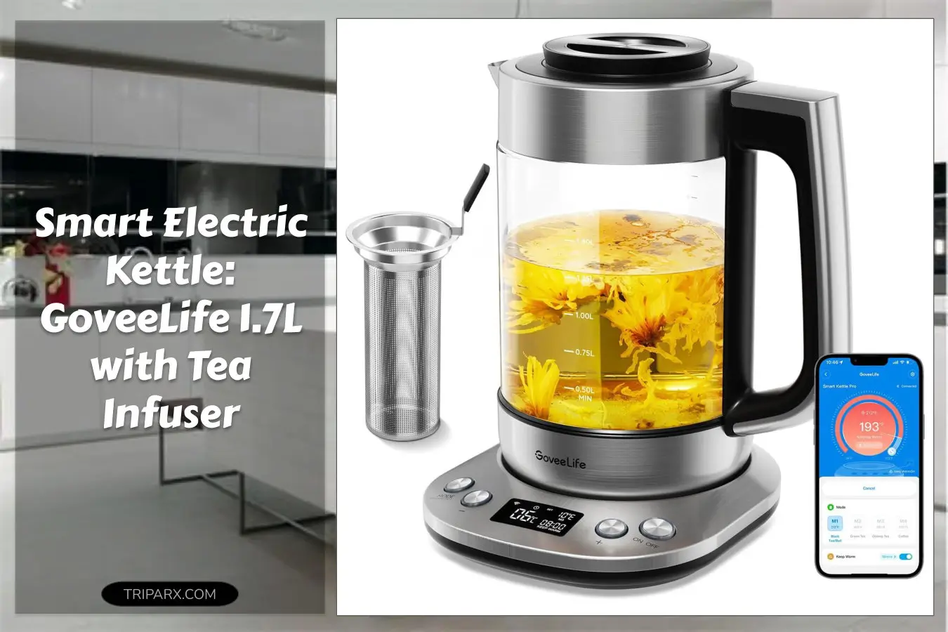 GoveeLife_Smart_Electric_Kettle_with_Tea_Infuser_for_Loose_Leaf_1.7L_Electric_Tea_Kettle_with_Brewing_Program_Variable_Temperature_Control_2H_Keep_Warm_Auto_Shut_off_BPA_Free_Silver