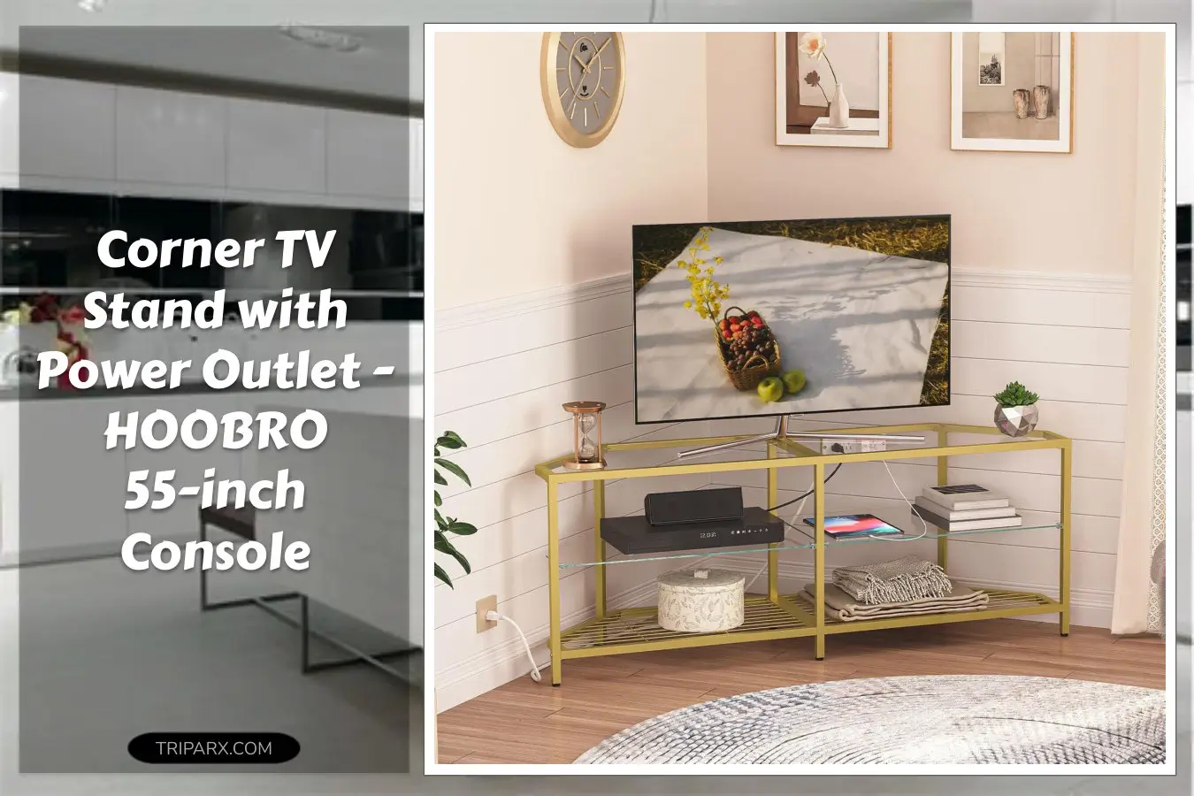 HOOBRO_Corner_TV_Stand_with_Power_Outlet_for_TVs_up_to_60_Modern_55_Corner_TV_Console_Table_with_Open_Shelves_Tempered_Glass_Media_Entertainment_Center_for_Living_Room_Bedroom_Gold_GD143UDS01