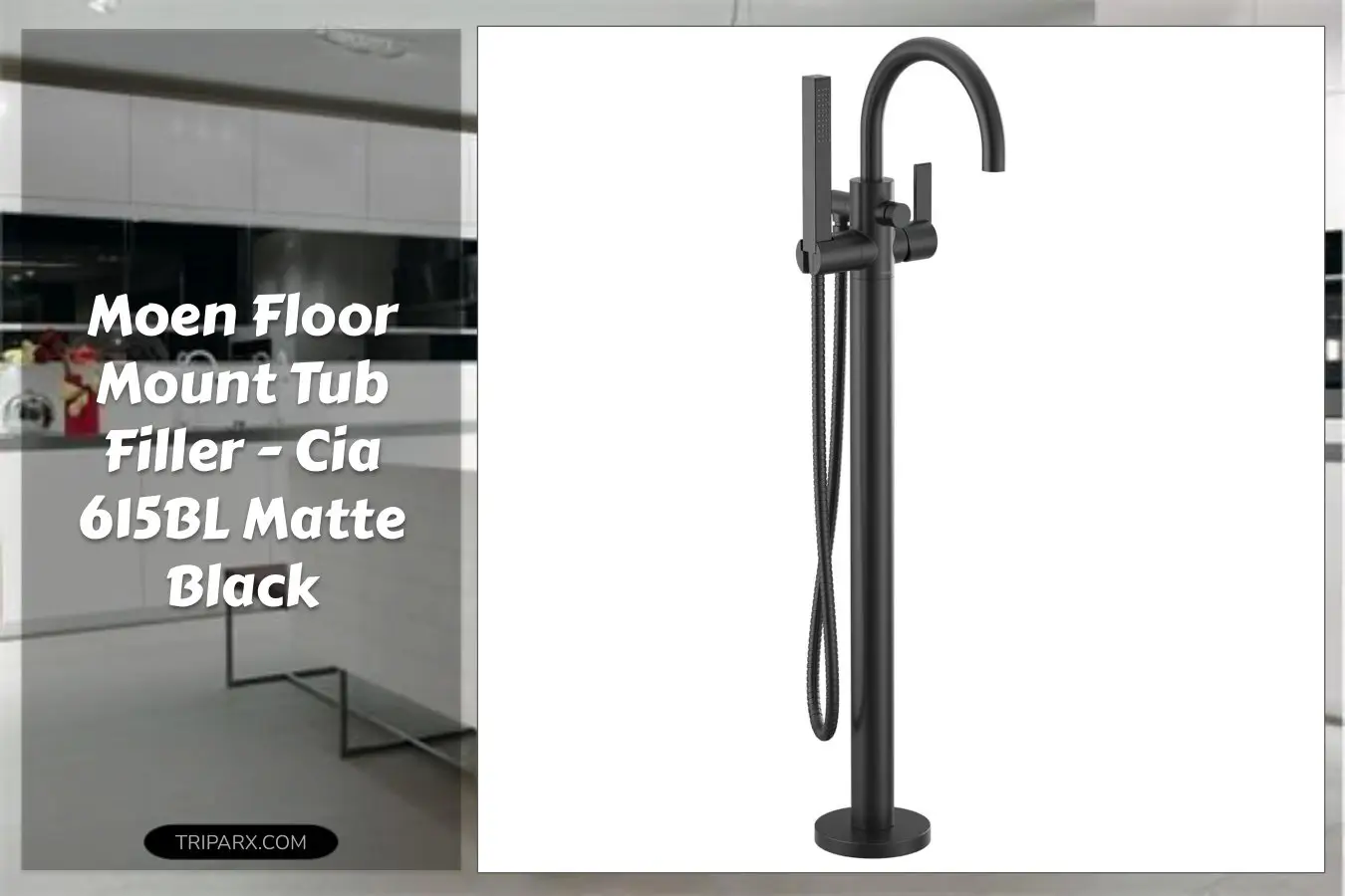 Moen_615BL_Cia_One_Handle_Freestanding_Floor_Mount_Tub_Filler_with_Hand_Shower_Matte_Black