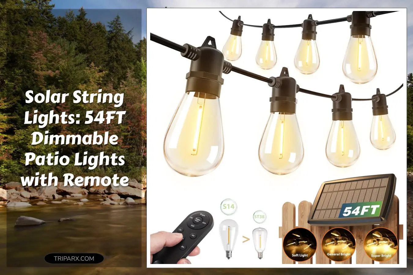 addlon_54FT_48+6_Solar_String_Lights_Outdoor_Waterproof_USB_Charging_Remote_Control_Dimmable_Solar_Power_Patio_Lights_LED_Bulbs_Porch_Garden_Yard_Market_Bistro_Last_20+Hrs