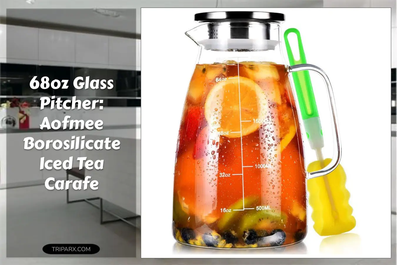 aofmee-glass-pitcher-68oz-water-pitcher-with-lid-precise-scale-line-18-8-stainless-steel-iced-tea-carafe-easy-clean-heat-resistant-borosilicate-jug-for-juice-milk-cold-or-hot-beverages