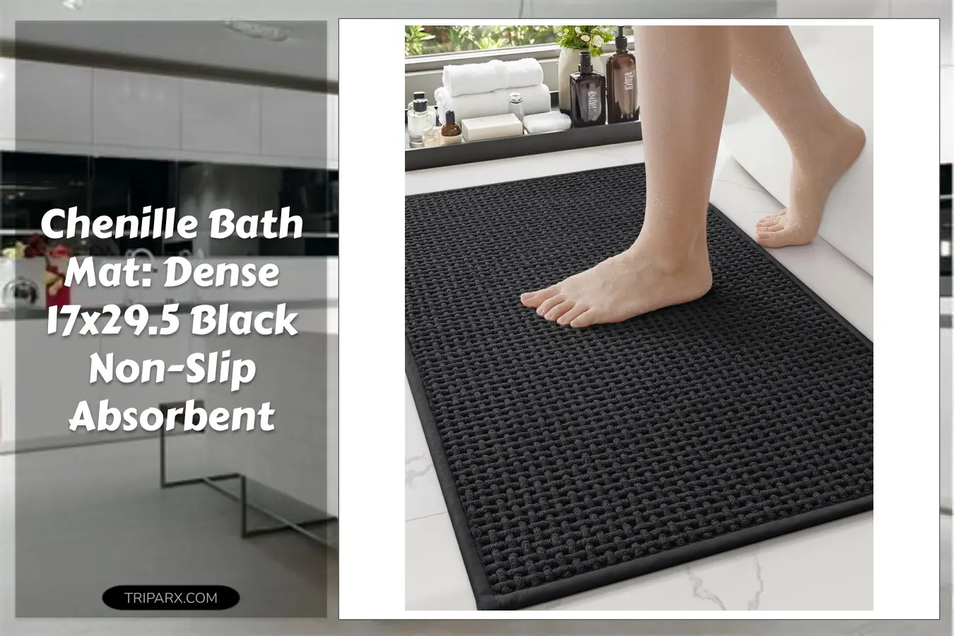 color-geometry-chenille-pile-bathroom-rugs-upgraded-denser-17x295-non-slip-absorbent-black-bath-mats-for-bathroom-thin-fit-under-door-washable-quick-dry-standard-sized