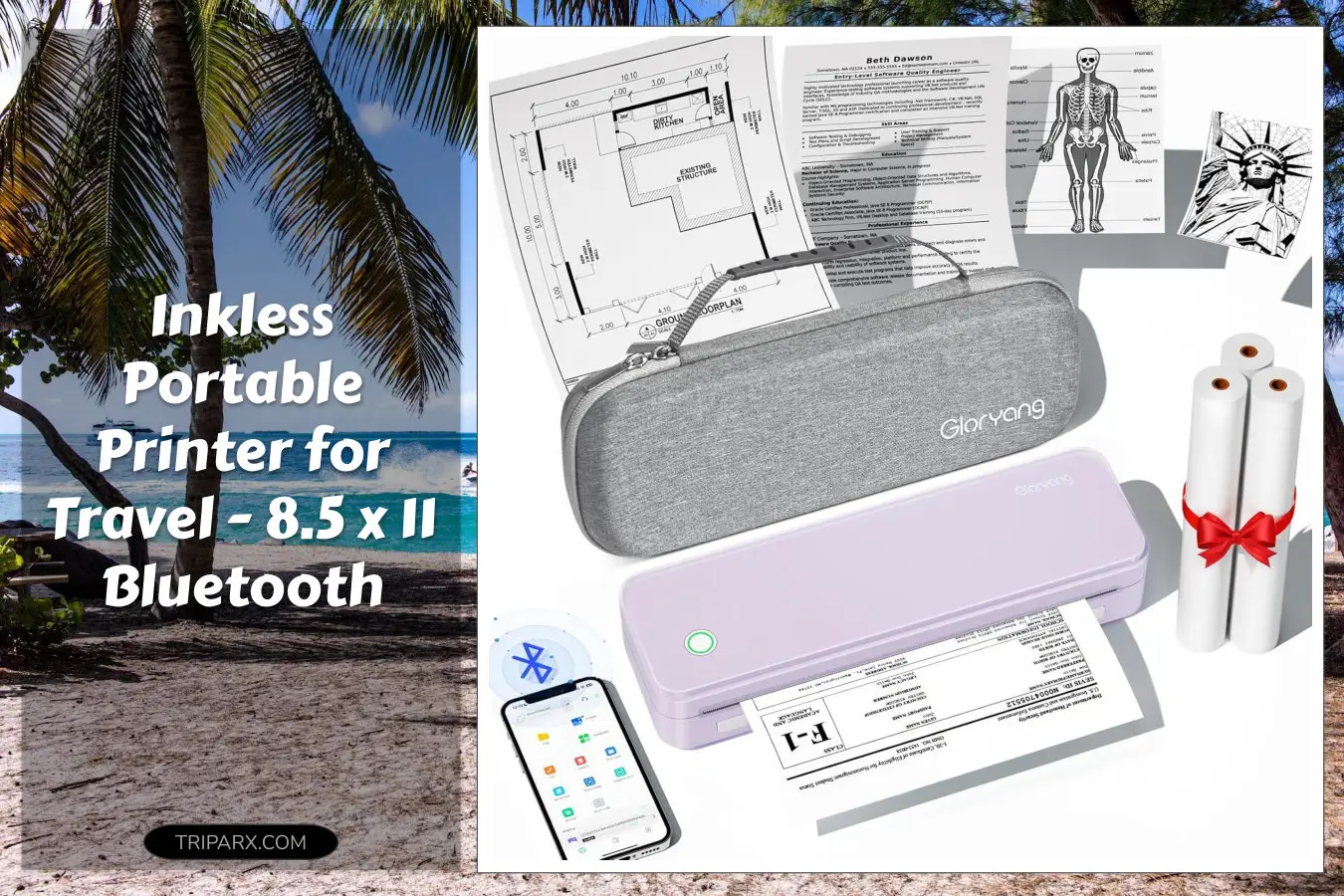 inkless-portable-printer-for-travel-wireless-thermal-printer-supports-8-5-x-11-inch-us-letter-size-bluetooth-machine-includes-carry-case-and-3-rolls-of-thermal-paper-kit-purple