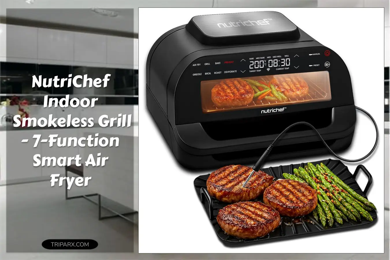 nutrichef-indoor-smokeless-grill-smart-grill-air-fryer-7-cooking-functions-6l-capacity-smart-thermometer-precise-temperature-control-non-stick-removable-grill-plates