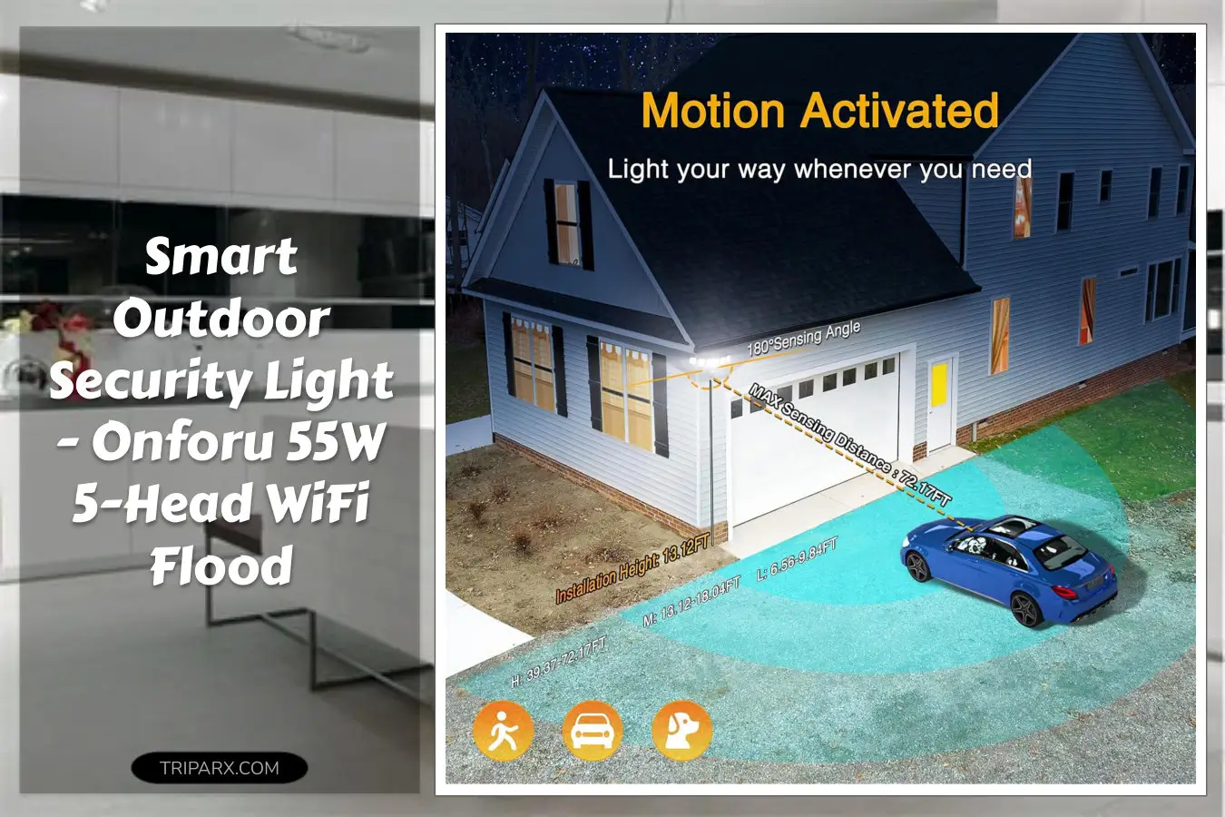 onforu_55w_smart_led_security_lights_motion_sensor_outdoor_5_heads_340_illumination_wifi_alexa_flood_light_5500lm_app_control_2500k_6500k_exterior_motion_detector_ip65_wall_light_black