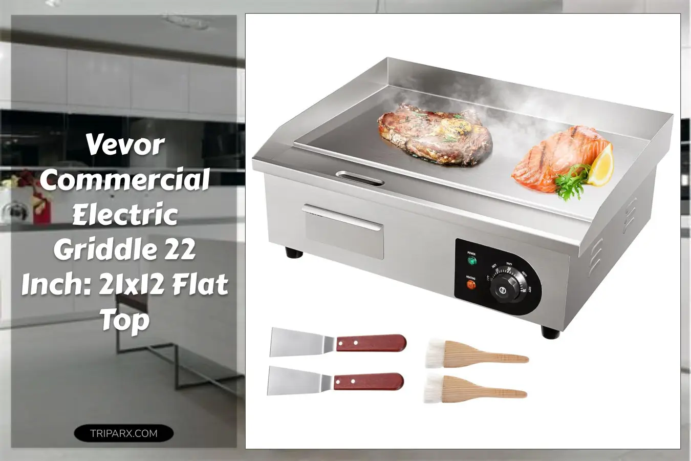 vevor_commercial_electric_griddle_22_1600w_countertop_flat_top_griddle_stainless_steel_teppanyaki_grill_iron_cooking_plate_122-572F_adjustable_temp_control_2_shovels_brushes_110v