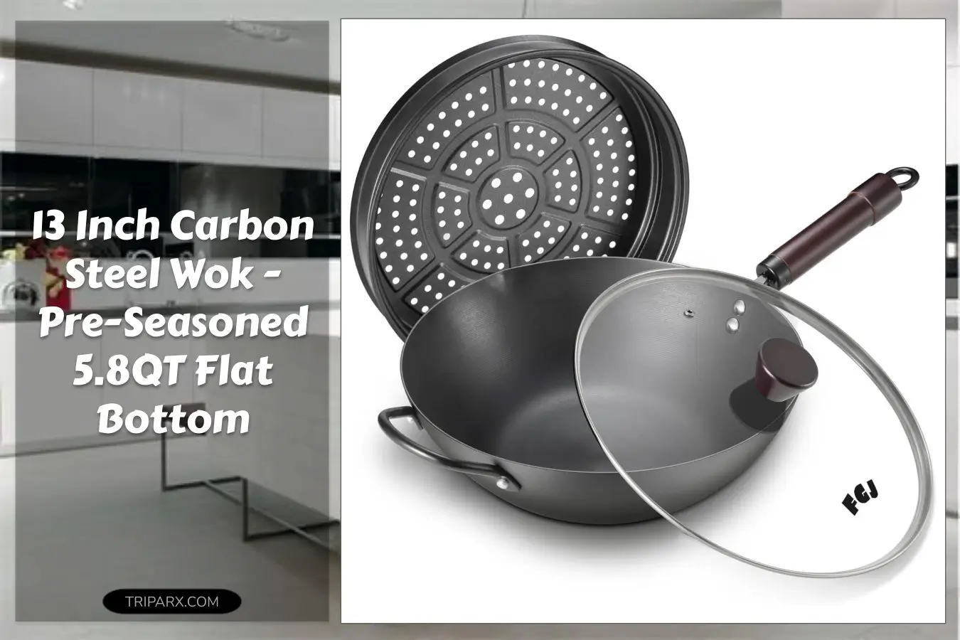 wok-13-inch-carbon-steel-woks-with-steamer-stir-fry-pans-nonstick-pre-seasoned-5-8qt-flat-bottom-chinese-wok-pan-with-lid-carbon-steel-cookware-compatible-with-all-cooktops