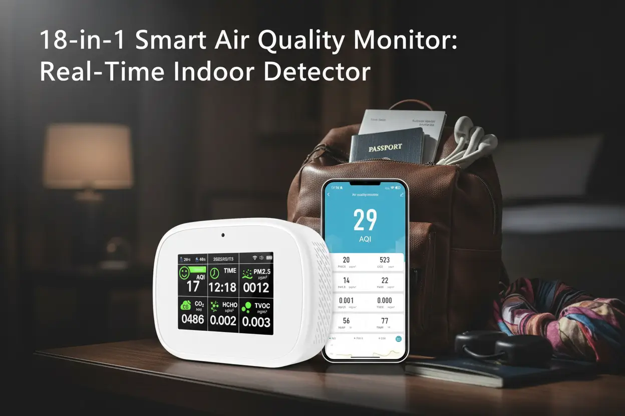 18-in-1-Smart-Air-Quality-Monitor-Indoor-WiFi-Air-Quality-Detector-Dual-Chip-Real-Time-AQI-CO2-PM2-5-PM1-0-PM10-TVOC-HCHO-Time-Display-Temperature-Humidity-APP-White-Black