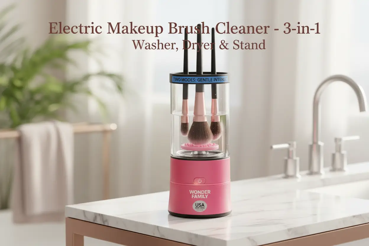 3-in-1-Electric-Makeup-Brush-Cleaner-Dryer-Automatic-Washer-Fast-Air-Dry-Holder-Stand-Cleans-Brushes-Sponges-Portable-Wireless-USB-Rechargeable-Gentle-on-Bristles-Vanity-Travel-Device