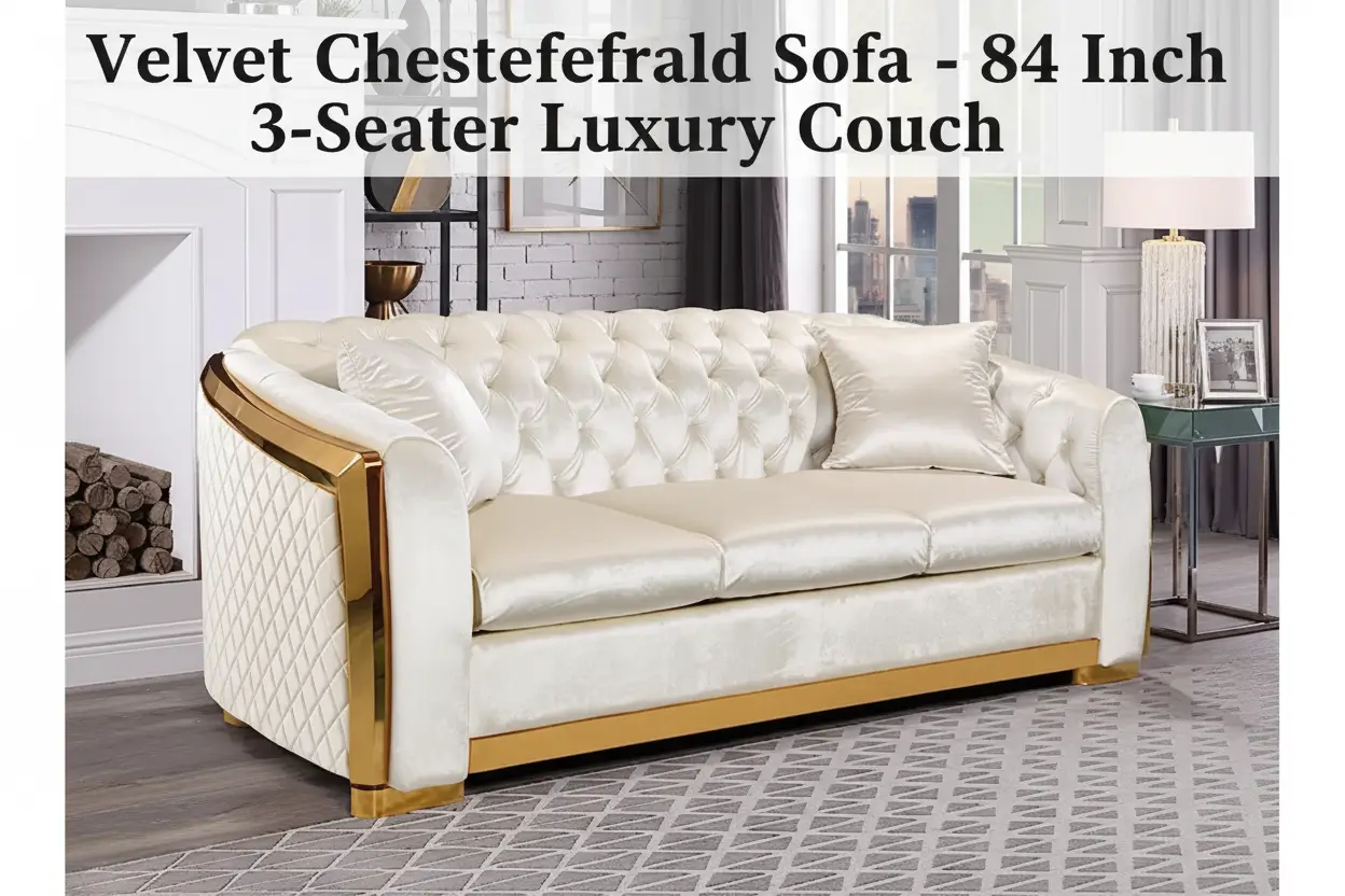 3_Seater_Velvet_Chesterfield_Sofa_84_Inch_Velvet_Couch_for_Living_Room_Tufted_Couch_Luxury_Modern_Upholstered_Sofa_with_Tufted_Back_and_Gold_Legs_2_Pillows_Included_for_Office_Apartment_Beige