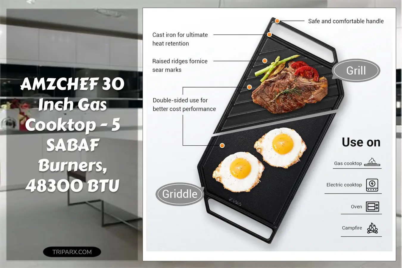 AMZCHEF_30_inch_Gas_Cooktop_5_Made_in_Italy_SABAF_Power_Burners_Max_48300_BTU_hr_Built_in_304_Stainless_Steel_Double_Sided_Griddle_NG_LPG_Convertible_ETL