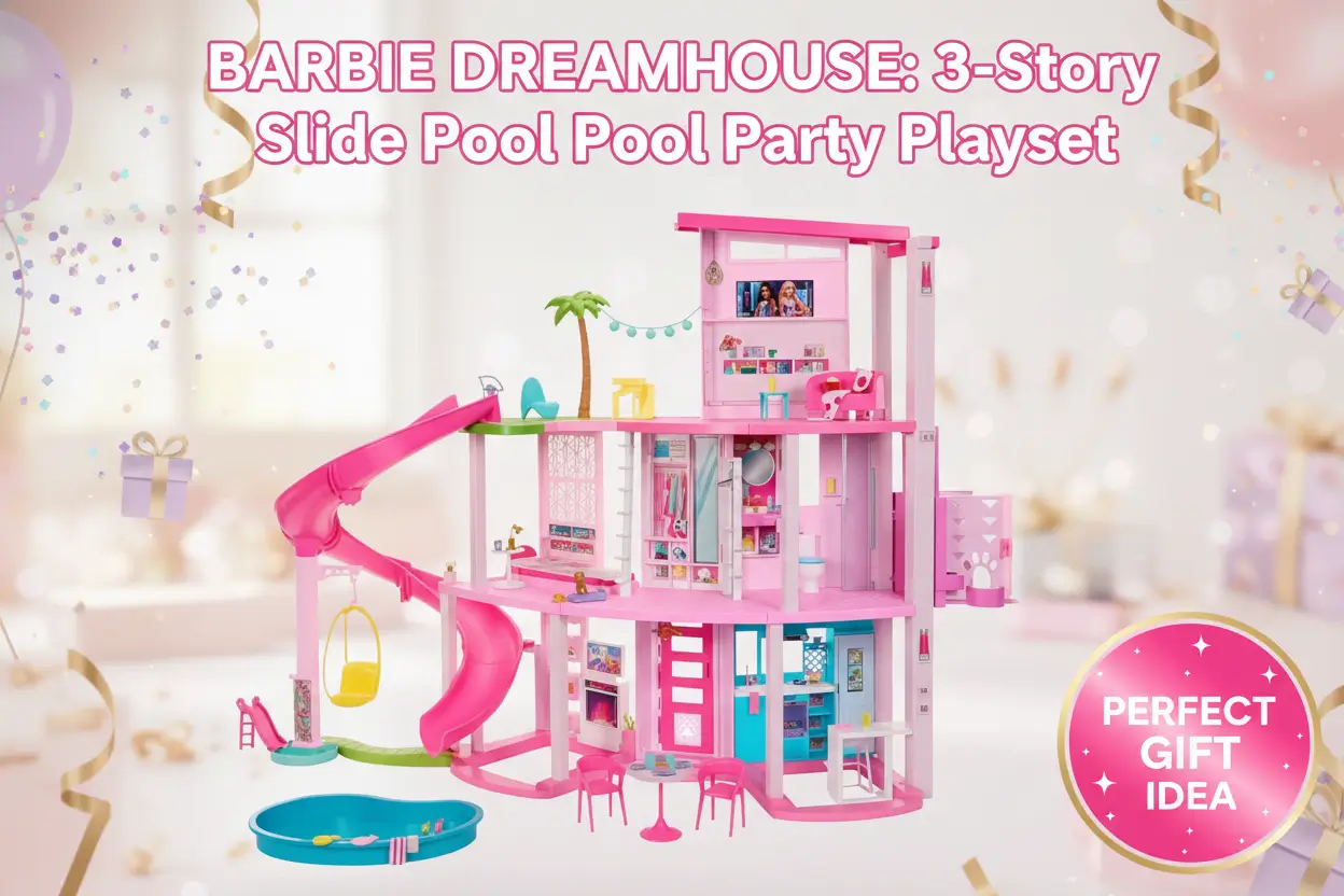 Barbie_Dreamhouse_Pool_Party_Doll_House_75_Pieces_3_Story_Slide_House_Playset_Pet_Elevator_Puppy_Play_Areas