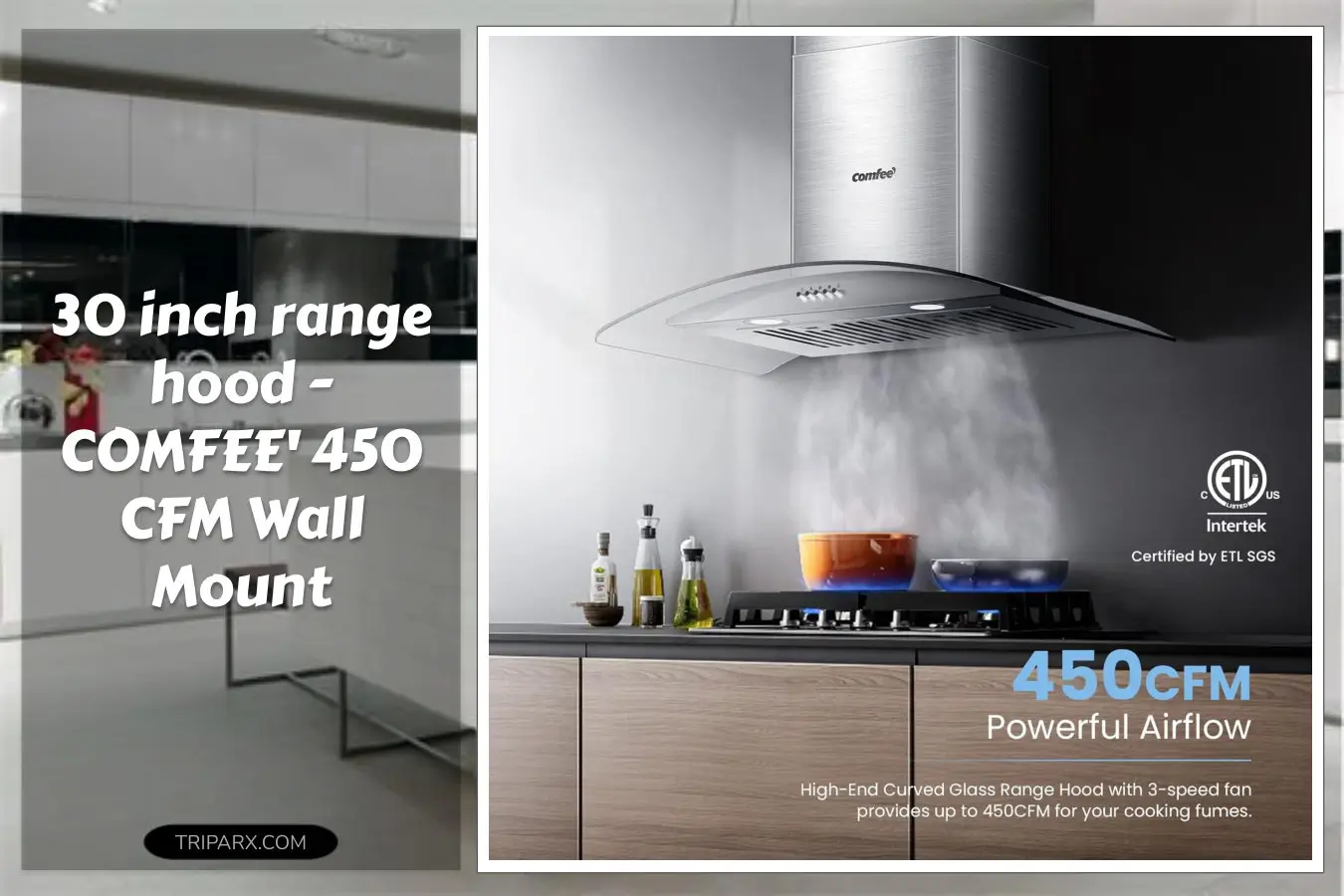 COMFEE_CVG30W8AST_30_Inches_Ducted_Wall_Mount_Vent_Range_Hood_450_CFM_3_Speed_Exhaust_Fan_Baffle_Filters_Curved_Glass_2_LED_Lights_Convertible_to_Ductless_Stainless_Steel