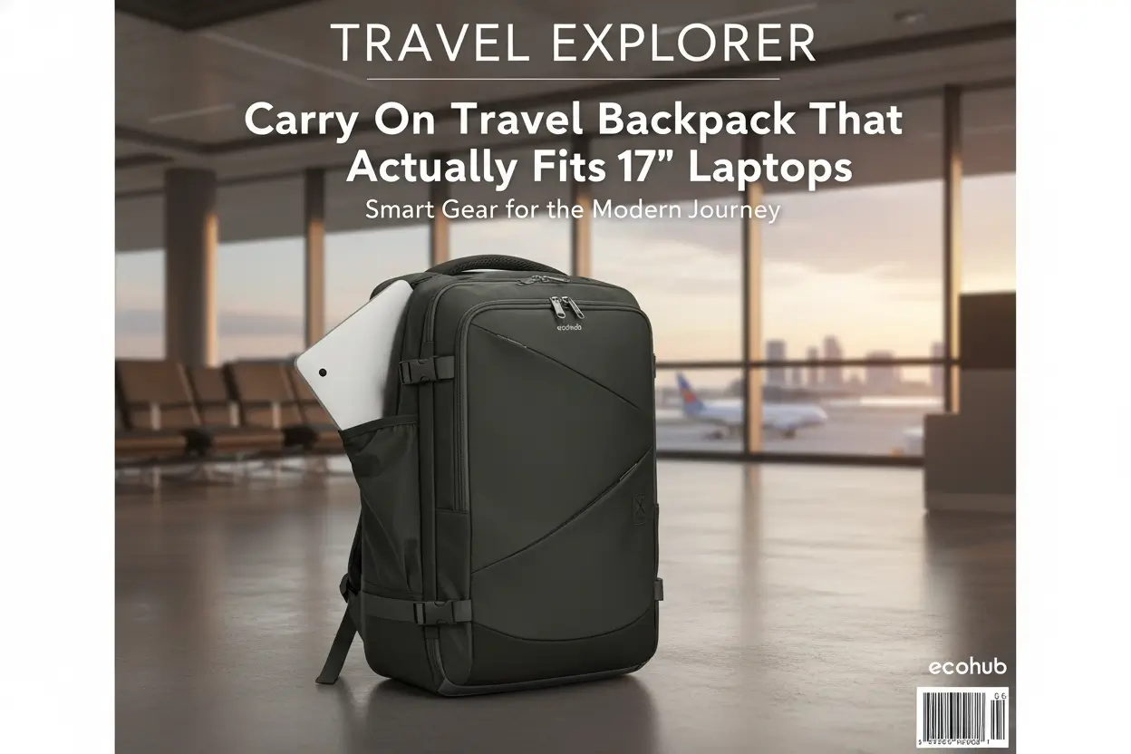 ECOHUB_30L_Carry_on_Travel_Backpack_for_Men_Women_18x14x8_17_inch_Expandable_Airlines_Personal_Item_Bag_Water_Resistant_Laptop_Backpack_Flight_Approved_with_USB_Slot_Wet_Pocket_Green