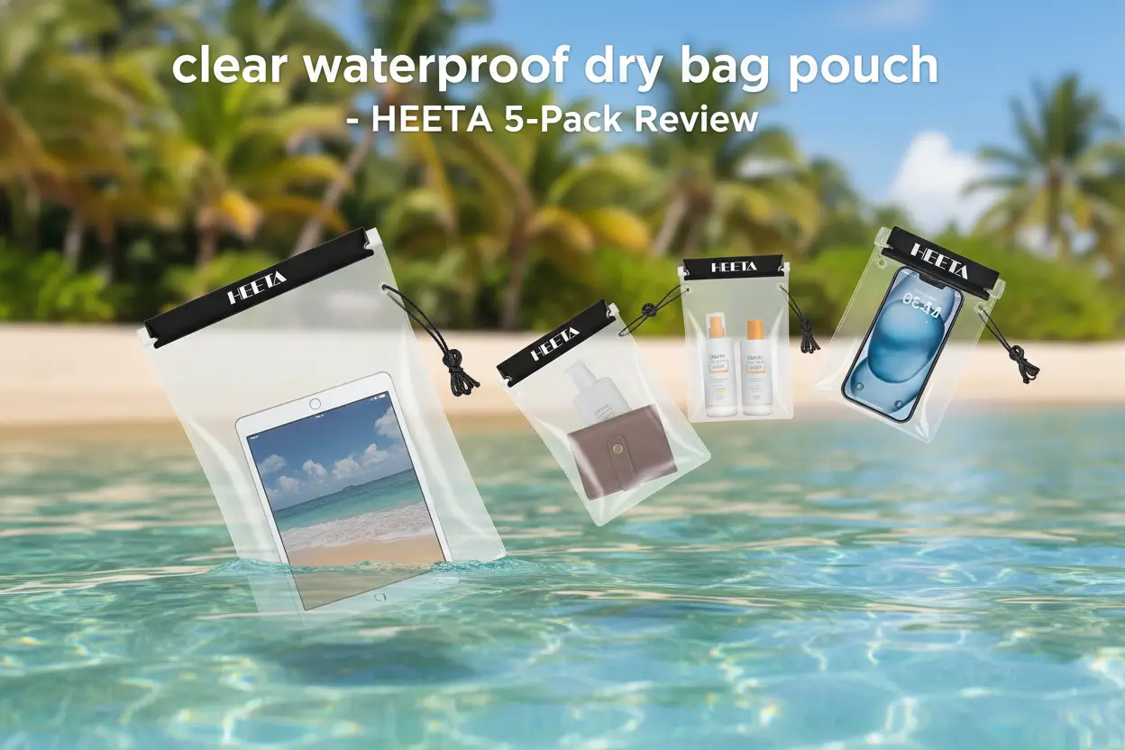 HEETA_5-Pack_Clear_Waterproof_Dry_Bag_Pouch_Water_Tight_Cases_Dry_Bags_Document_Holder_for_Camera_Mobile_Phone_Maps_Kayaking_Boating