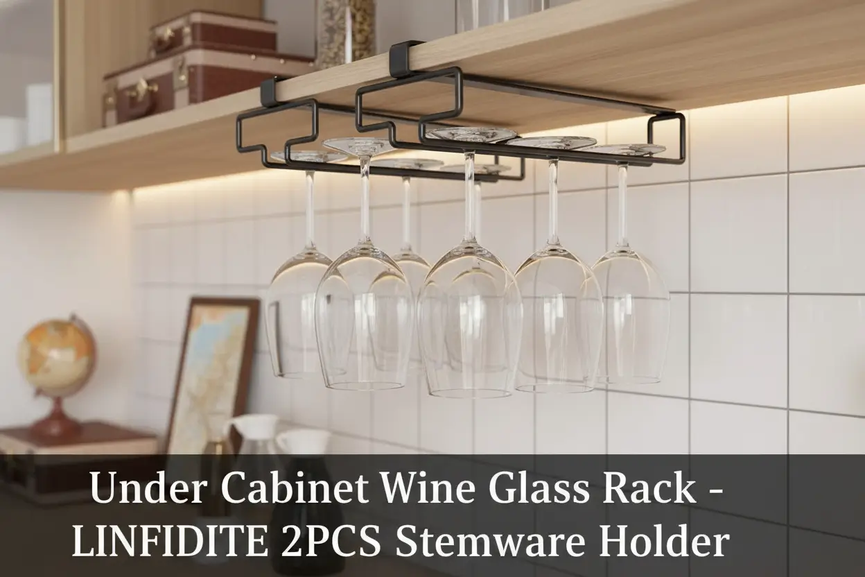 LINFIDITE_Wine_Glass_Holder_2PCS_Stemware_Rack_Hanger_Under_Cabinet_Wine_Glass_Rack_Kitchen_Hanging_Storage_Rack_Organizer_Black