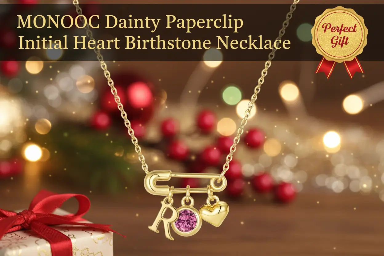 MONOOC_Christmas_Gifts_for_Women_Girls_14K_Gold_Plated_Dainty_Paperclip_Heart_Initial_Necklace_Birthstone_Necklace_Jewelry_Birthday_Gifts_for_Women_Her_Mom_Friend_Wife_Sister
