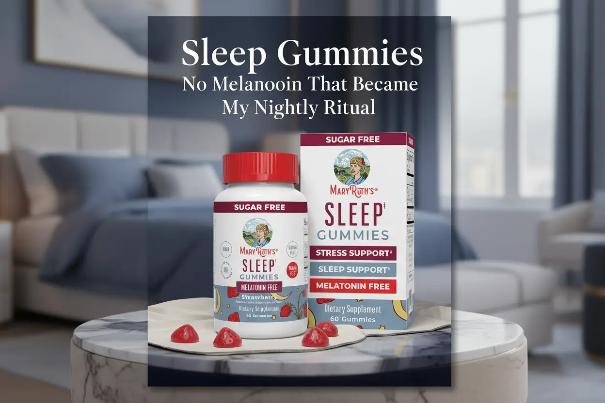 MaryRuthOrganicsSleepGummiesSugarFreeNOMelatoninLTheanineLemonBalmLeafChamomileVitaminB6RelaxationSleepSupportStressReliefVeganGlutenFree60Count
