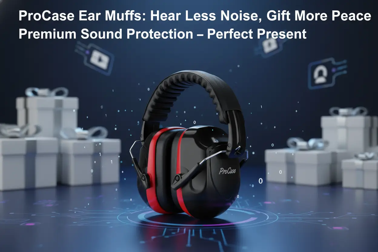 ProCase_Noise_Reduction_Ear_Muffs_Sound_Proof_Ear_Protection_NRR_28dB_Noise_Cancelling_Headphones_for_Adults_Kids_Autism_Hearing_Protection_for_Shooting_Gun_Range_Mowing_Red