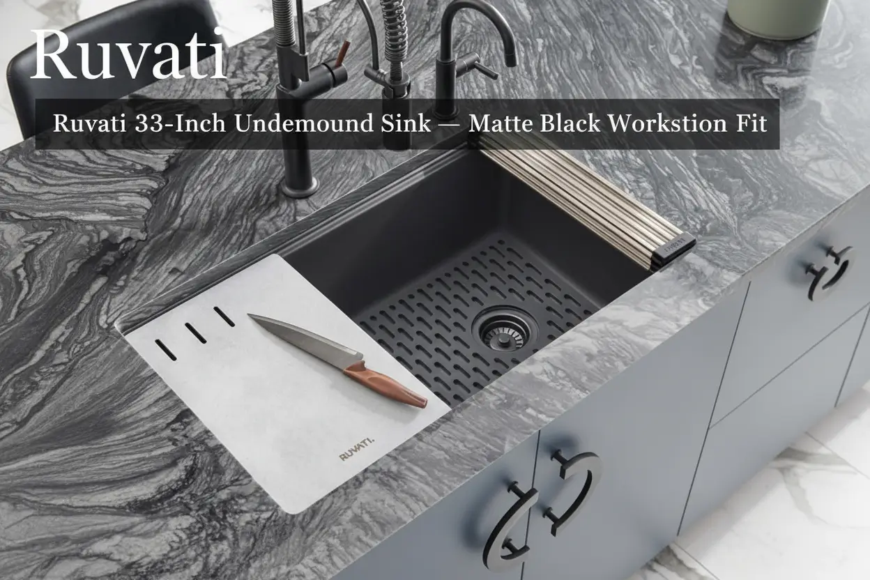 Ruvati_33-inch_Undermount_Workstation_Granite_Composite_Quartz_Kitchen_Sink_Matte_Black_RVG2302BK