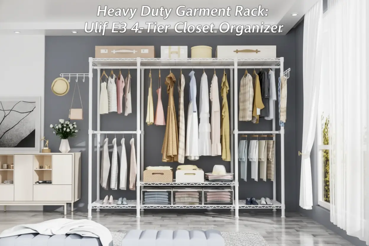 Ulif_E3_Heavy_Duty_Garment_Rack_4_Tiers_Freestanding_Closet_Organizer_System_5_Shelves_Metal_Closet_Organizer_and_Storage_System_for_Clothes_Max_Load_650lbs_57.1W_x_14.5D_x_77.3H_White