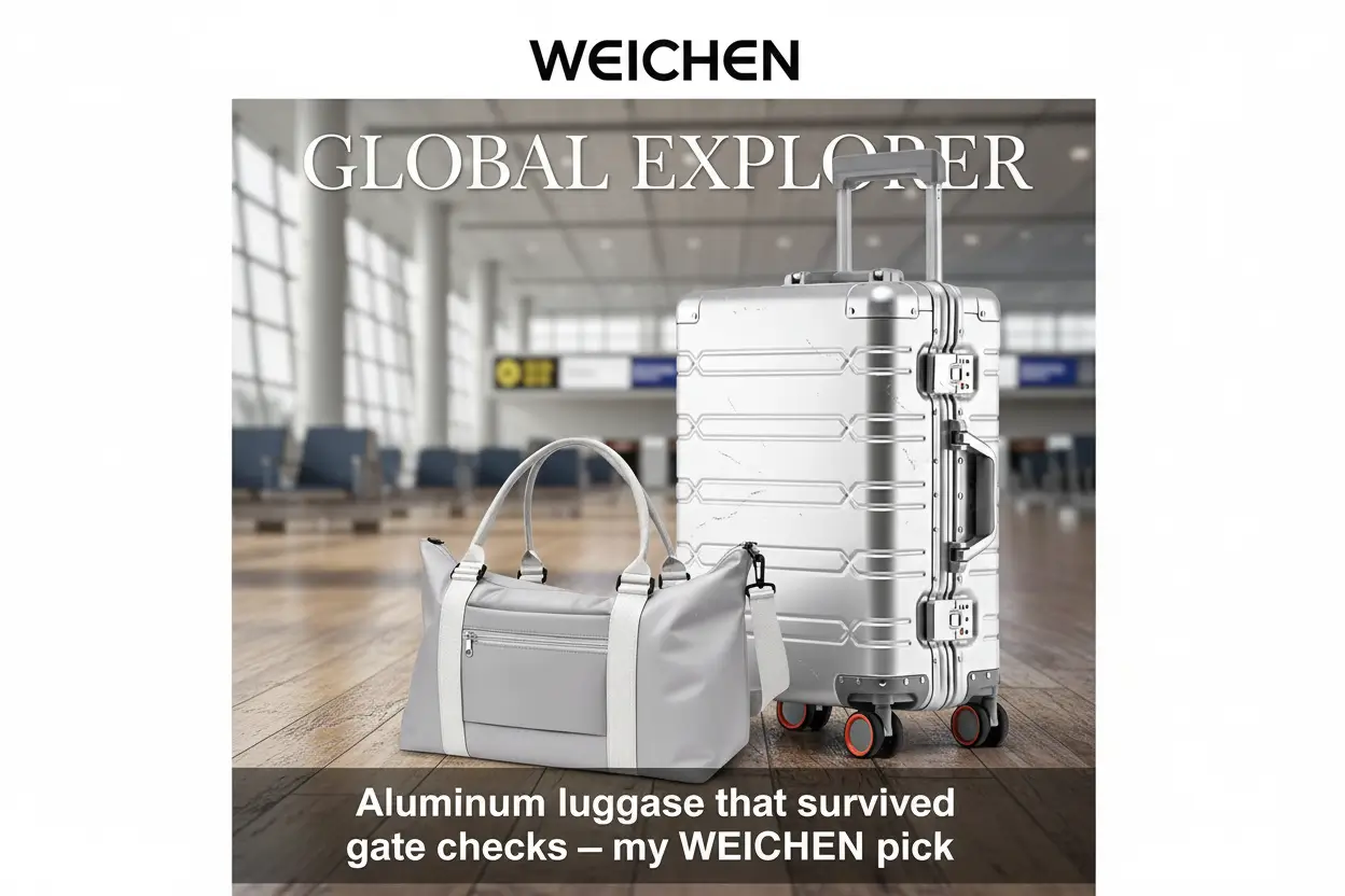 WEICHEN_All_Aluminum_Magnesium_24_Inch_Luggage_with_Spinner_Wheels_and_Duffle_Travel_Bag_Hard_Case_Aluminum_Luggage_Suitcase_with_Spinner_Wheels_and_TSA_Lock