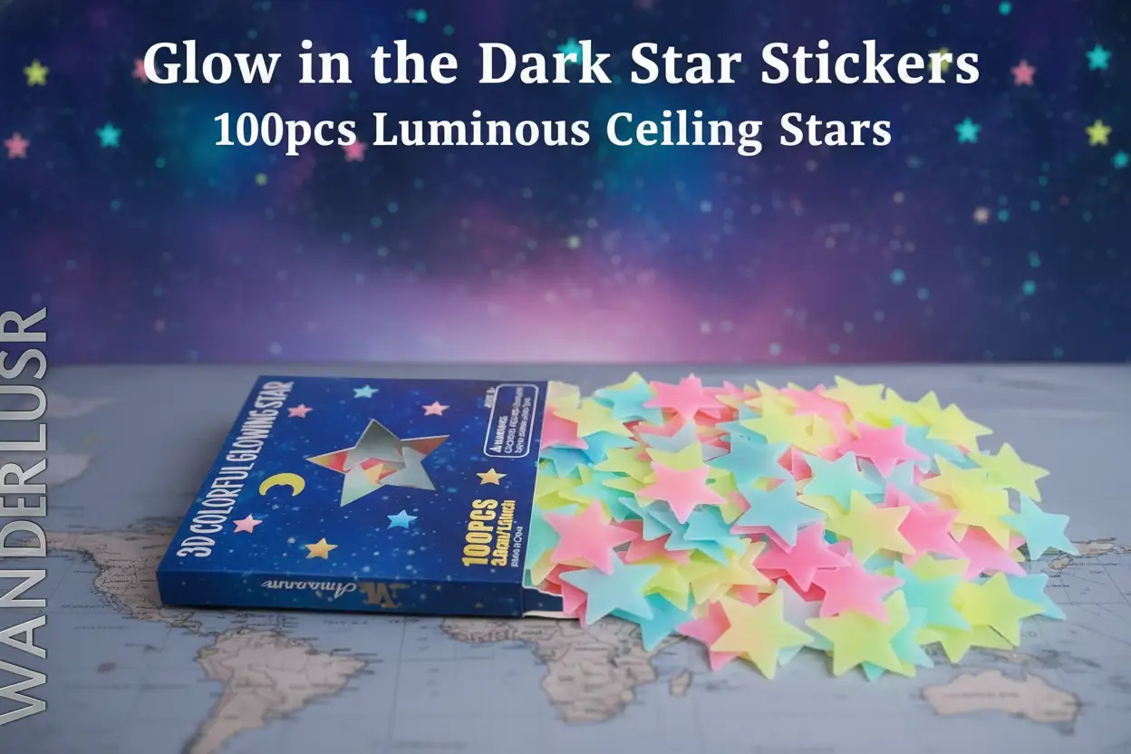 am_amaonm_100_pcs_colorful_glow_in_the_dark_luminous_stars_fluorescent_noctilucent_plastic_wall_stickers_murals_decals_for_home_art_decor_ceiling_wall_decorate_kids_babys_bedroom_room_decorations