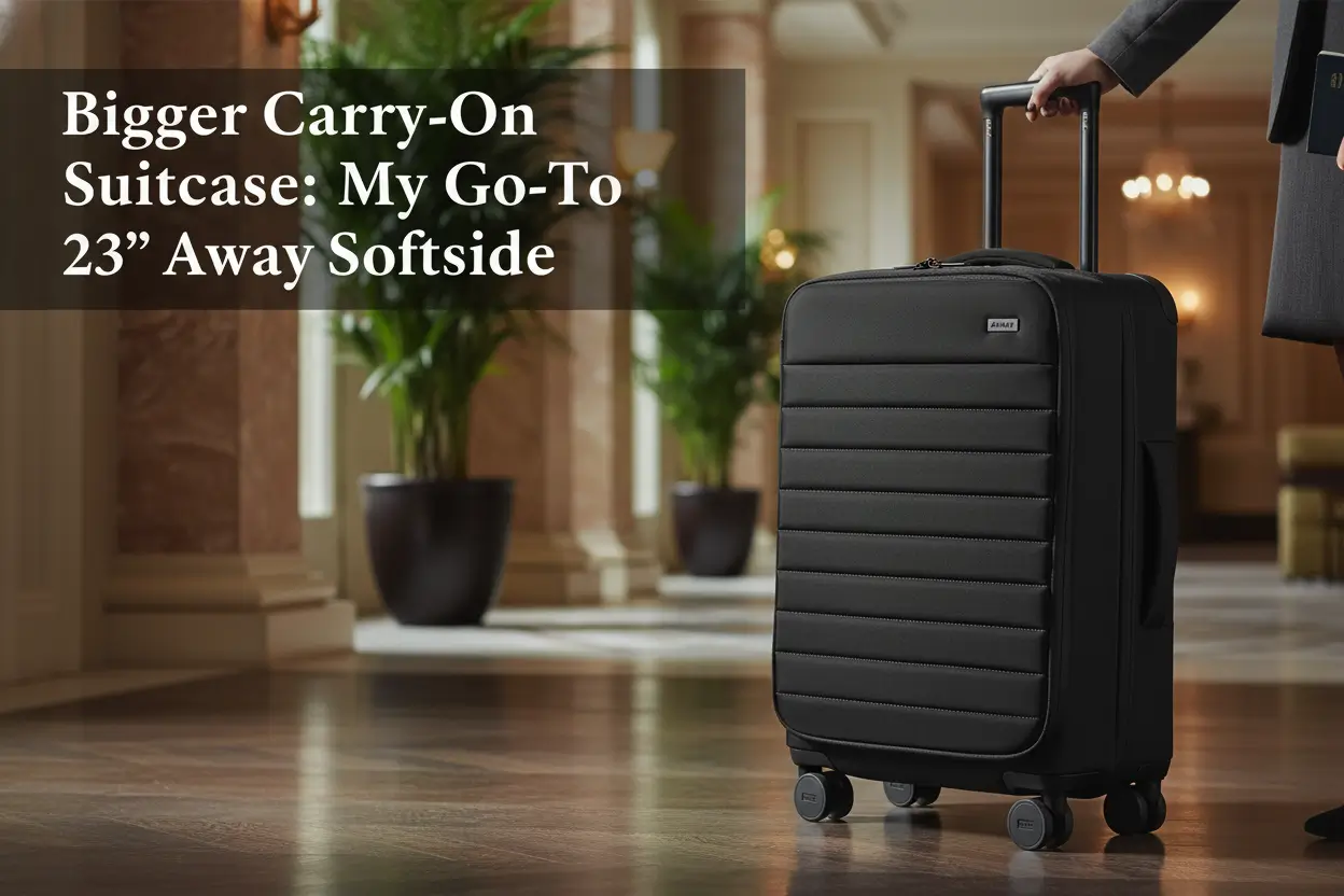 away-softside-bigger-carry-on-suitcase-23-inch-lightweight-expandable-high-strength-nylon-luggage-with-spinner-wheels-jet-black