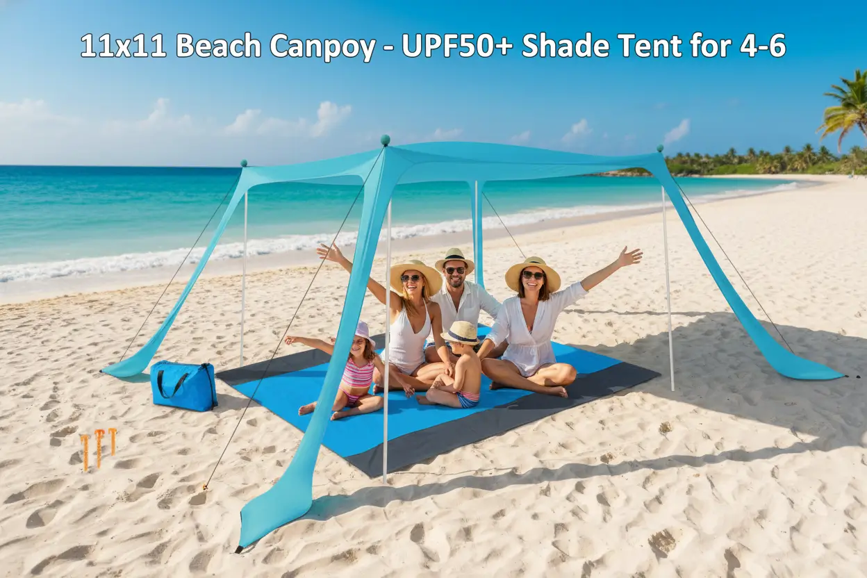 beach_canopy_beach_tent_11x11_ft_include_blanket_beach_shade_canopy_upf50_sun_protection_windproof_ropes_4_poles_carry_bag_easy_to_set_up_for_outdoor_camping