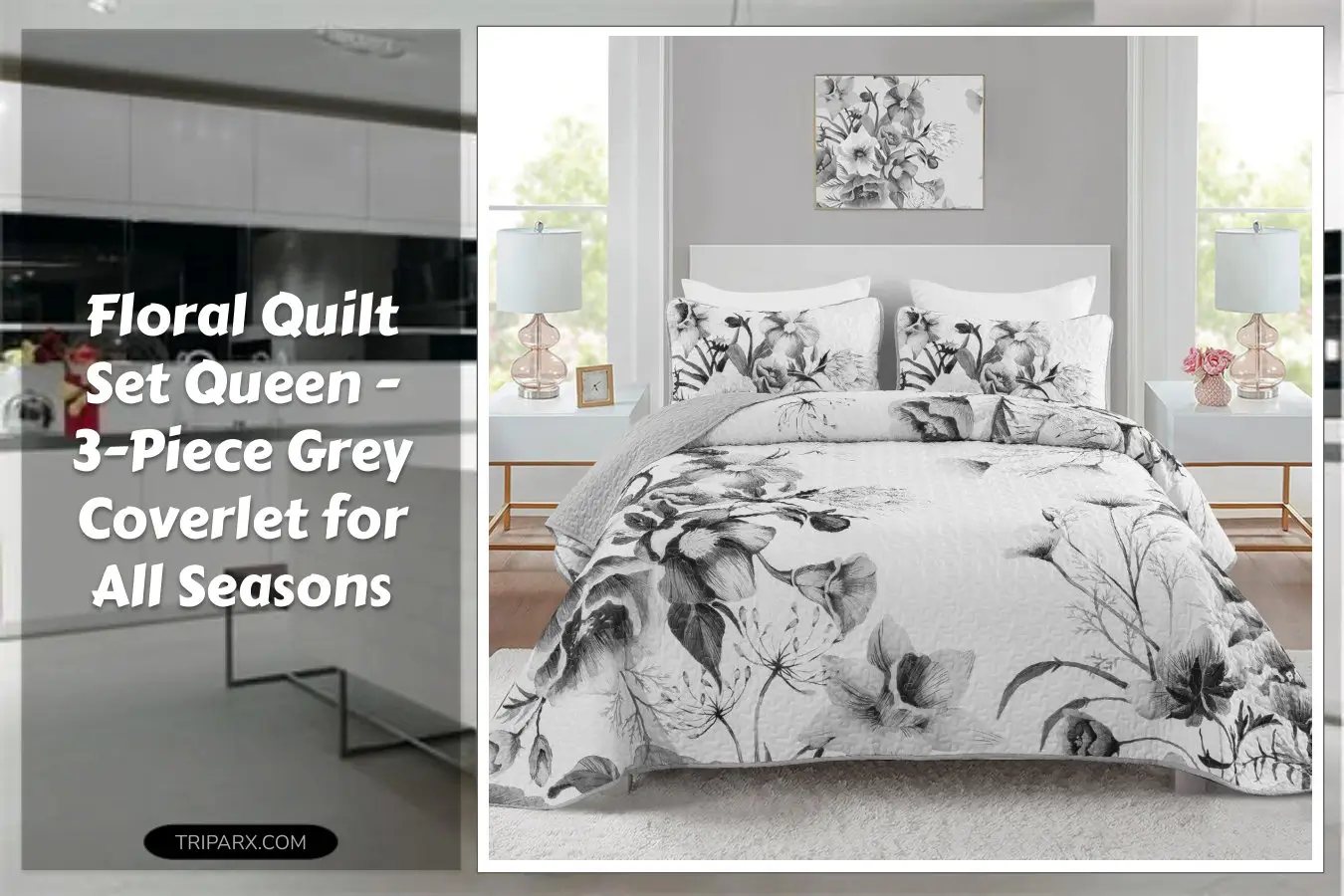 floral_quilt_set_queen_3_pieces_grey_floral_quilt_coverlet_set_soft_microfiber_lightweight_white_quilted_bedspread_for_all_season_90x96