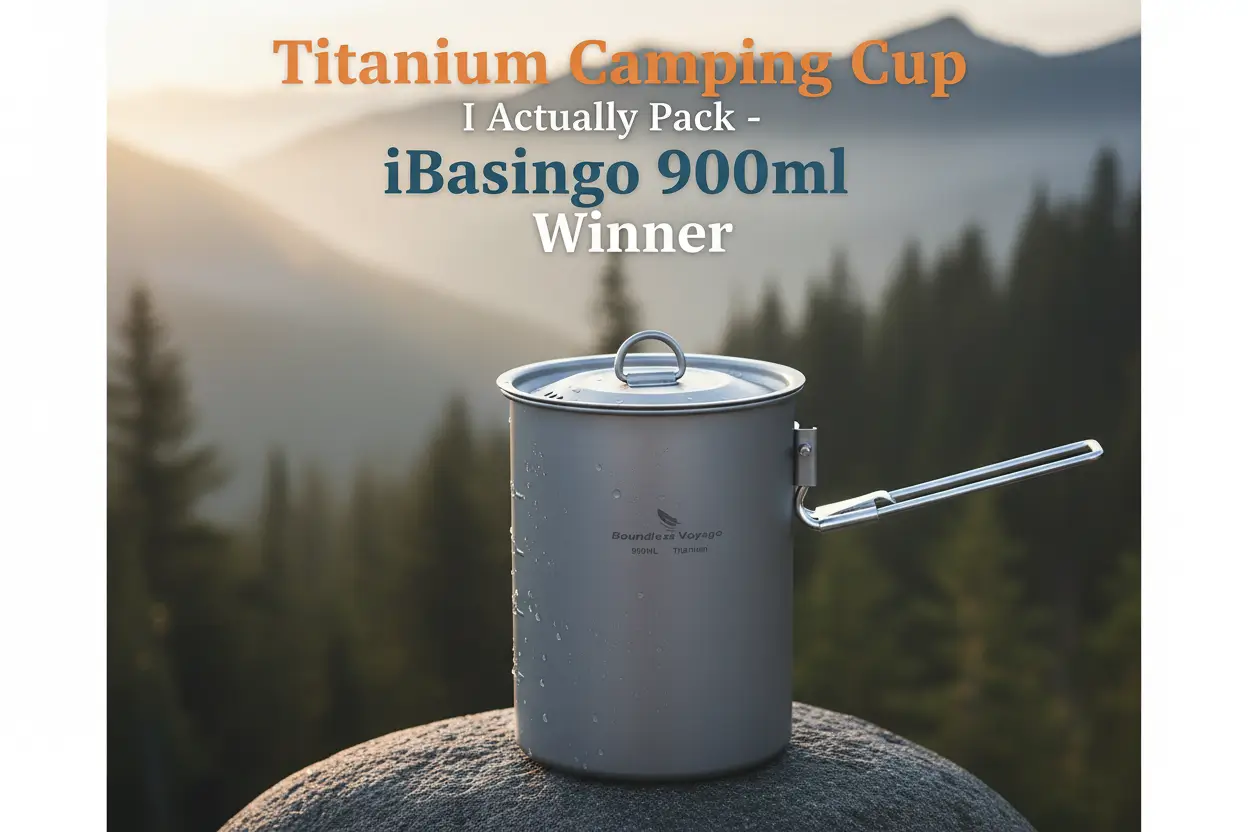 iBasingo_900ml_Titanium_Camping_Cup_with_Lid_Lightweight_Portable_Camping_Pot_for_Backpacking_Hiking_Travel_Cookware_with_Stainless_Steel_Foldable_Handle_Ideal_for_Coffee_Soup_Cooking_Ti2040C
