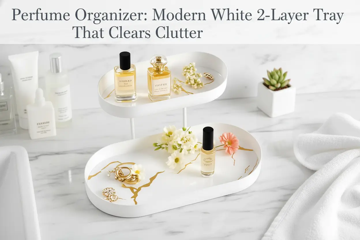 modern_white_2_layer_metal_perfume_organizer_with_marble_stripe_tray_jewelry_skincare_display_rack_for_bathroom_dresser_dresser_countertop