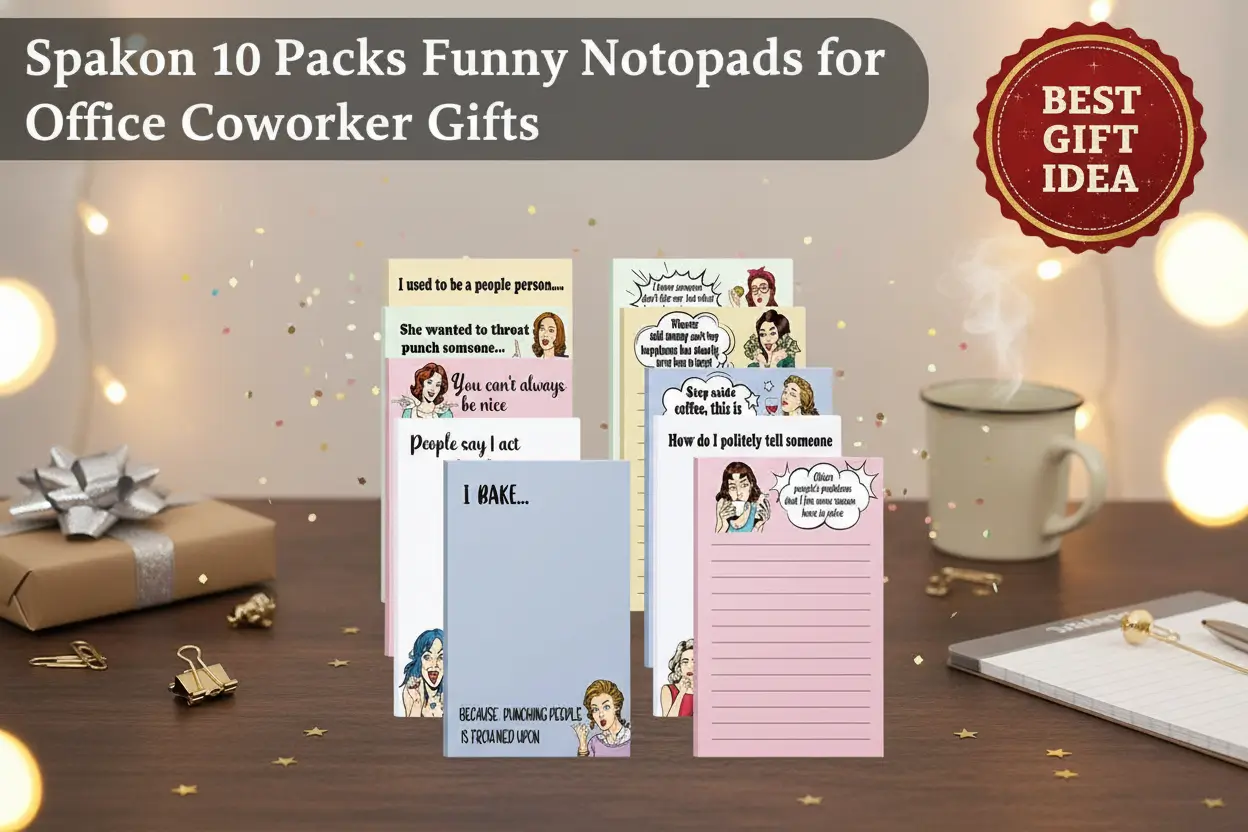 spakon-10-packs-funny-memo-notepads-novelty-humor-office-christmas-coworker-gifts-women-affirmation-kraft-yoga-animal-personalized-office-supplies-funny-style