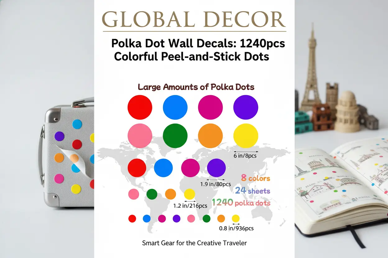 1240PcsPolkaDotWallDecalsColorfulBohoWallDecalPeelAndStickKidsWallDecalsRemovableRoundCircleRainbowWallStickersForGirlsBabyPlayroomNurseryClassroomBedroomLivingRoomDecor