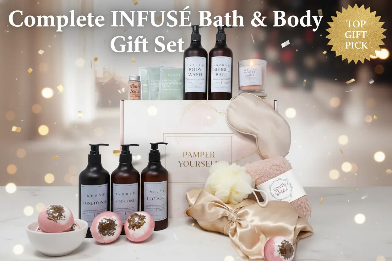 17-piece-luxury-gift-set-robe-complete-infuse-white-tea-coconut-bath-collection-self-care-kit-bath-bombs-face-masks-hair-care-bridesmaid-mom-wife-grandma-loved-ones