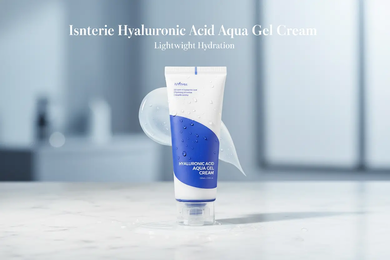 IsNtree_Hyaluronic_Acid_Aqua_Gel_Cream_100ml_3_38_fl_oz_Korean_Skincare_Lightweight_Moisturizer_Quick_Absorbing_Hydration_For_Oily_to_Combination_Skin