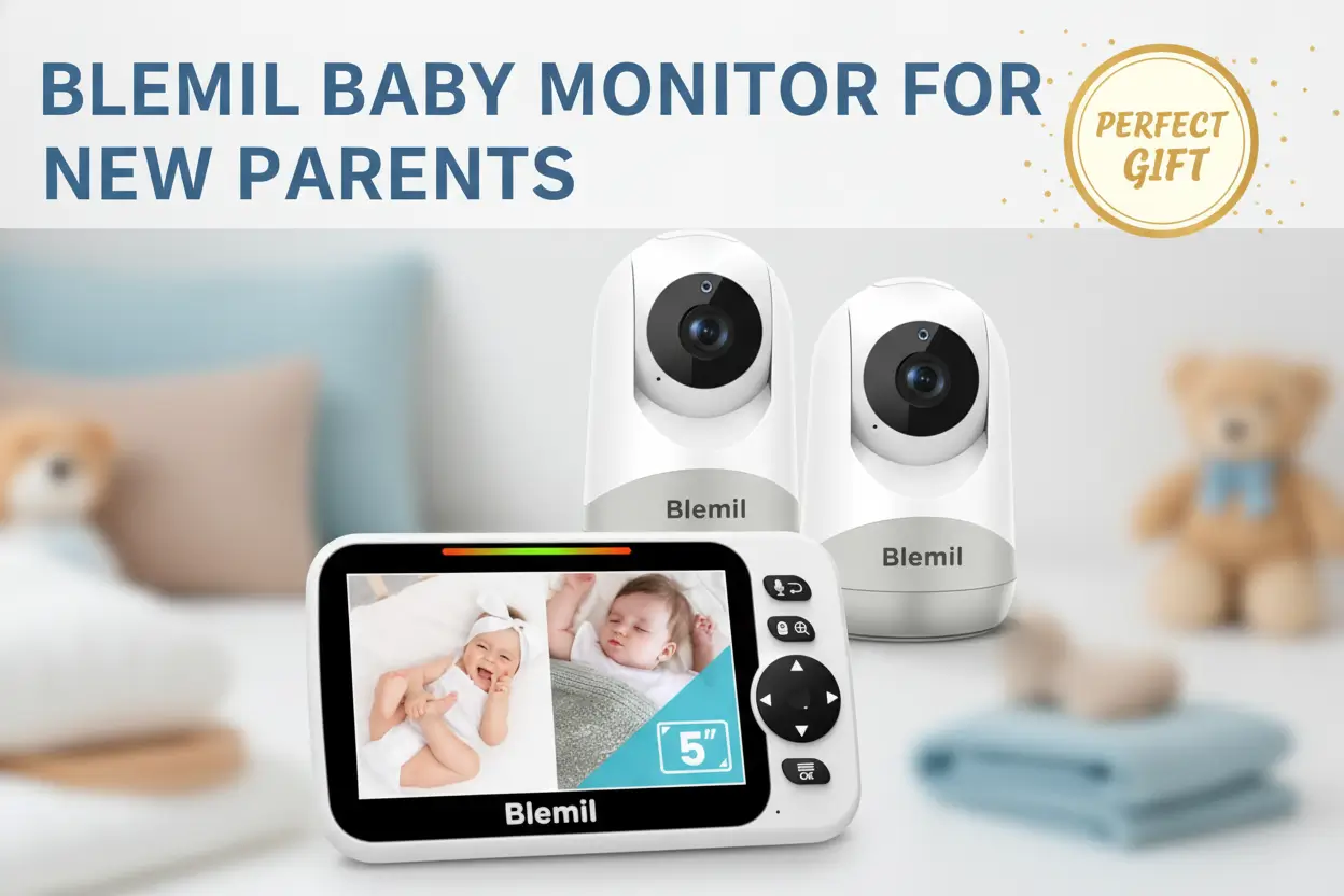 blemil_upgrade_baby_monitor_30_hour_battery_5_large_split_screen_2_cameras_audio_remote_pan_tilt_zoom_two_way_talk_room_temperature_night_vision_1000ft_range