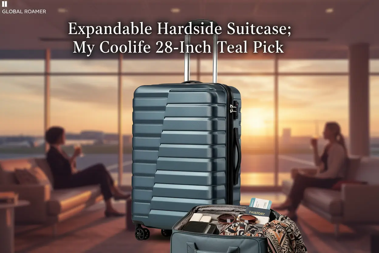coolife-large-luggage-hardside-expandable-suitcase-spinner-wheels-checked-28-inch-teal-blue