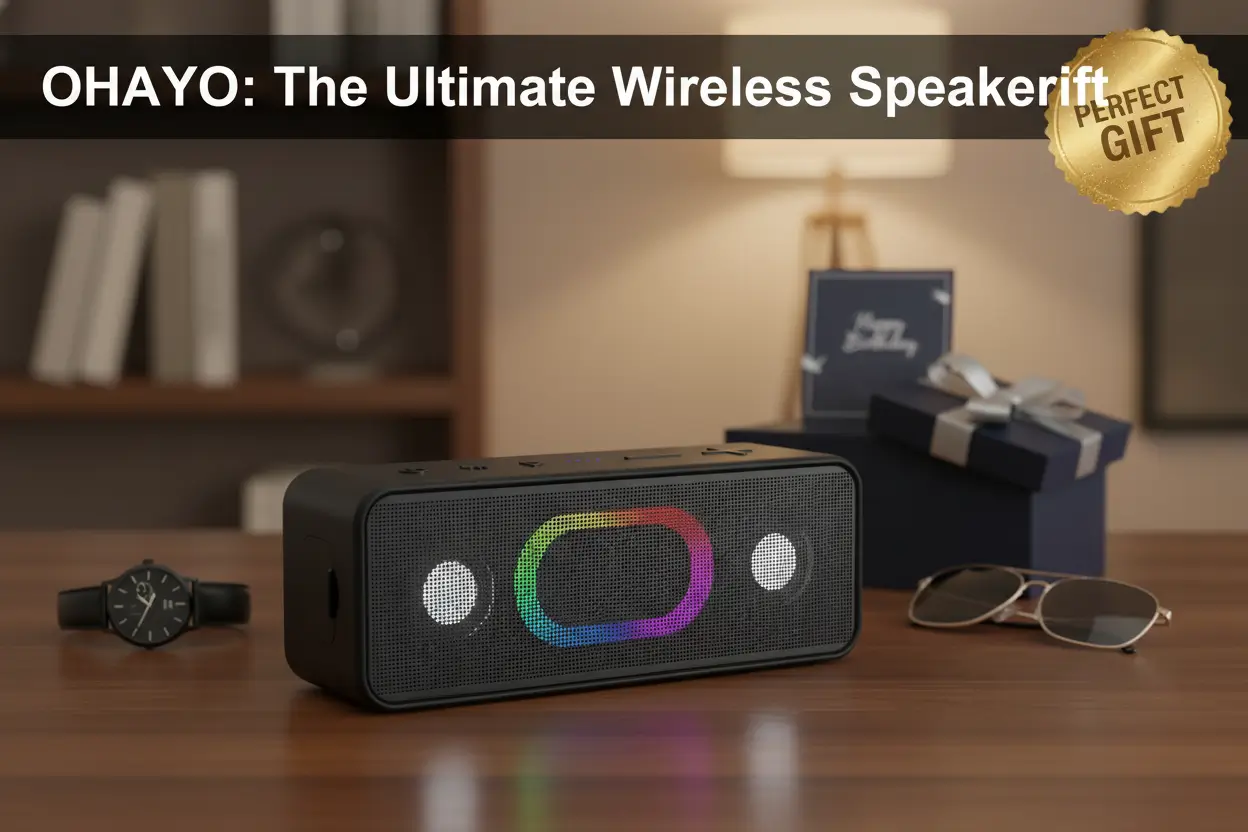 OHAYO_Bluetooth_Speaker_Portable_Wireless_IPX6_Waterproof_16W_HD_Sound_24H_Playtime_TWS_Pairing_LED_Lights_Speakers_for_Home_Outdoors_Travel_Birthday_Gifts_Stocking_Stuffers_Black_Small