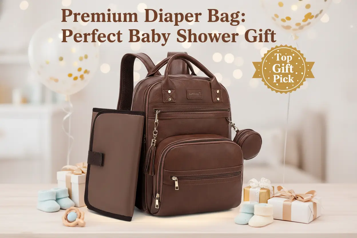 premium-vegan-leather-diaper-bag-backpack-with-waterproof-changing-pad-reinforced-zippers-odor-free-20-pockets-pro-organizer-fits-15-6-laptop-stroller-straps-baby-bag-for-mom-dark-brown