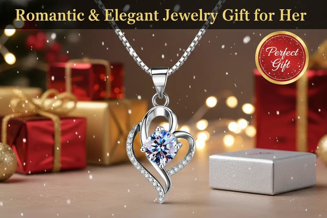 wedding_anniversary_jewelry_gift_for_wife_from_husband_wife_birthday_gift_idea_1_carat_moissanite_diamond_pendant_necklace_in_925_sterling_silver_with_2_chains_romantic_and_elegant_present_for_her