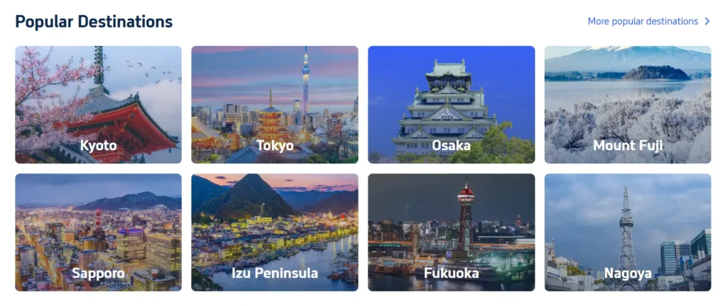 Popular Destinations in Japan